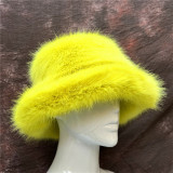 Hot selling colorful fox fur hat European and American fisherman hat fur casual fashion ladies warm hats
