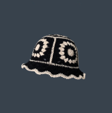 Sharee Hollow Flower Panama Knitted & Crocheted Fisherman Beanie Hats Bucket Hats for Women