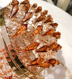 Teardrop-shaped acrylic clutches for women elegant round evening bags metal portable dinner bags