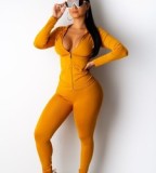 W2367 Plus Size Zipper Up Two Piece Set Women Matching Sets Hooded Jacket Jogger Pants Solid Sweatsuit Tracksuits Casual Outfits