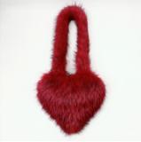 2023 Candy color long fur heart-shape shoulder bags for women designer handbags famous brands ladies luxury furry hand bags