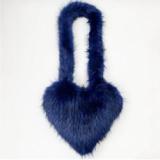2023 Candy color long fur heart-shape shoulder bags for women designer handbags famous brands ladies luxury furry hand bags