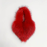 Small Long Faux Fur Heart Shape Hand Bags For Women And Ladies Furry Plush Handbags