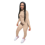 Fall Woman Clothes 2023 Long Sleeve Rompers Women Jumpsuit Pants With Pocket Casual One Piece Cargo Jumpsuit Women