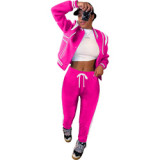 Women Fall Clothes 2023 Fashion Sport Jogging Sweat Suits Casual Baseball Softball Wear Jacket And Sweatpants 2 Piece Set Women