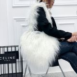 2023 New trend long furry heart shape shoulder bags female faux fur handbags cute crossbody bag for Y2K girls