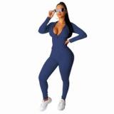 W2367 Plus Size Zipper Up Two Piece Set Women Matching Sets Hooded Jacket Jogger Pants Solid Sweatsuit Tracksuits Casual Outfits