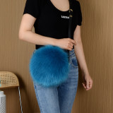 2023 Colorful Furry Round Shoulder Bags For Ladies And Girls Small Plush Purses Handbags