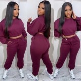 Fall Jogger Suit 2 Piece Set Women Clothes Casual Outfits For Solid Two Piece Pants Set for Crop Top Women Clothing