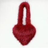 2023 Candy color long fur heart-shape shoulder bags for women designer handbags famous brands ladies luxury furry hand bags