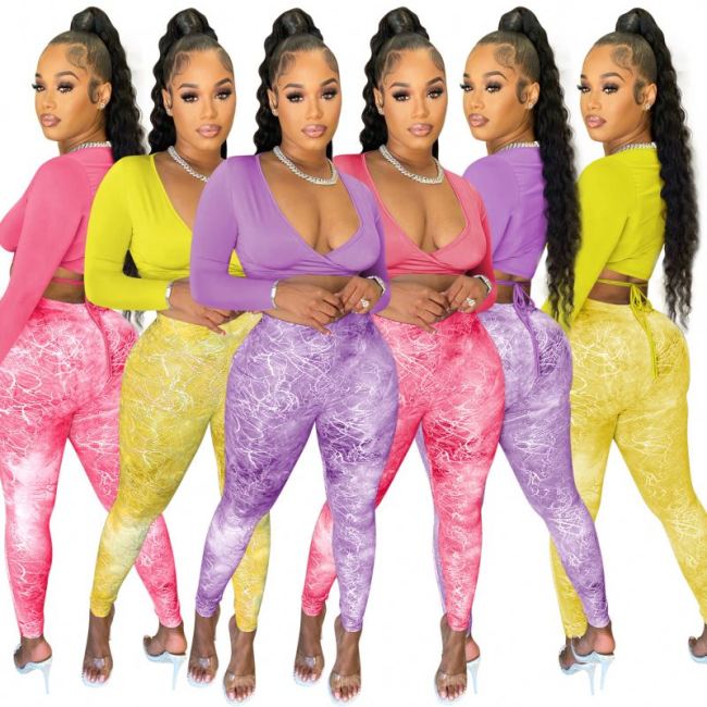 2023 Fall Women Clothing Crop Top Two Piece Set Casual Women's Milk Silk Material Shirt 2 Pieces Sets With Stretch