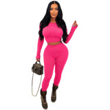 2023 Women 2 Piece Outfits Spring New Elastic High Waist Ripped Burnt-out Pants Sexy Two Piece Sets