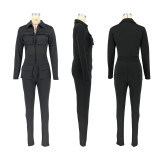 Fall Woman Clothes 2023 Long Sleeve Rompers Women Jumpsuit Pants With Pocket Casual One Piece Cargo Jumpsuit Women