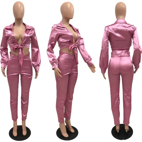 Hot Sale Designer Sexy V-neck Polyester Plain Tracksuit for Woman