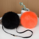 2023 Colorful Furry Round Shoulder Bags For Ladies And Girls Small Plush Purses Handbags