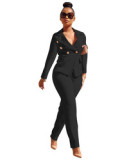 PH13306 New Style Winter Spring 2023 Women Clothes Double Breasted Suit Jacket Pants 2 Piece Set Women Lady Blazer Polyester