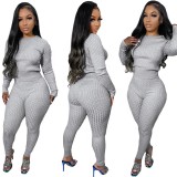 Winter thick pullover sweater 2 piece pant two piece set solid casual womens knit sweater two piece sets sweater pants set 2023