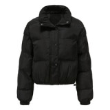 New puff jackets lady jacket winter short coats for woman trendy plain black jacket
