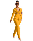 PH13306 New Style Winter Spring 2023 Women Clothes Double Breasted Suit Jacket Pants 2 Piece Set Women Lady Blazer Polyester
