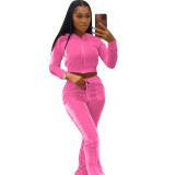 S-2XL Zipper Hoodie Velvet sets Velour Tracksuits Velvet Two Piece Casual Tracksuit Sweatsuit Women Velvet 2 Piece Set