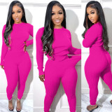 Winter thick pullover sweater 2 piece pant two piece set solid casual womens knit sweater two piece sets sweater pants set 2023