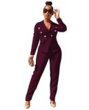 PH13306 New Style Winter Spring 2023 Women Clothes Double Breasted Suit Jacket Pants 2 Piece Set Women Lady Blazer Polyester