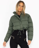 wholesale winter fashion bomber cropped jacket stylish puffer jackets coats solid zipper up bubble coat