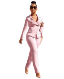 PH13306 New Style Winter Spring 2023 Women Clothes Double Breasted Suit Jacket Pants 2 Piece Set Women Lady Blazer Polyester