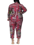BR3491 2023 women autumn printed long-sleeved jumpsuit