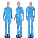 High quality 15 colors full zip up hoodie and sweatpants 2 two piece pants set women velvet tracksuits active wear