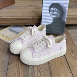 BUSY GIRL BX4813 Custom shoes women canvas sneakers ladies flat distressed sneaker zapatillas star casual shoes for women