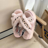 New Type Slippers with Elevated Thick Sole and Back Strap Open Toe Fur slippers