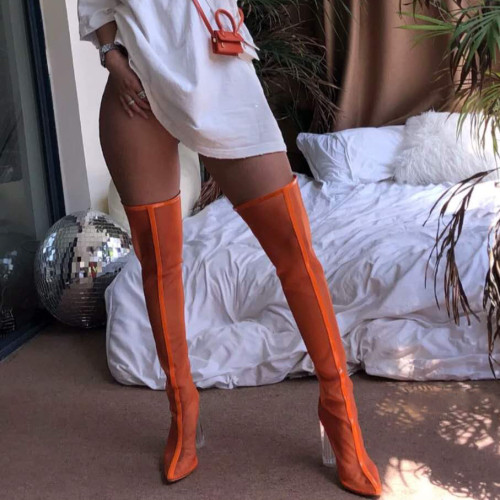 Summer Fall New Cold Boots Orange Over the Knee Boots Thigh High