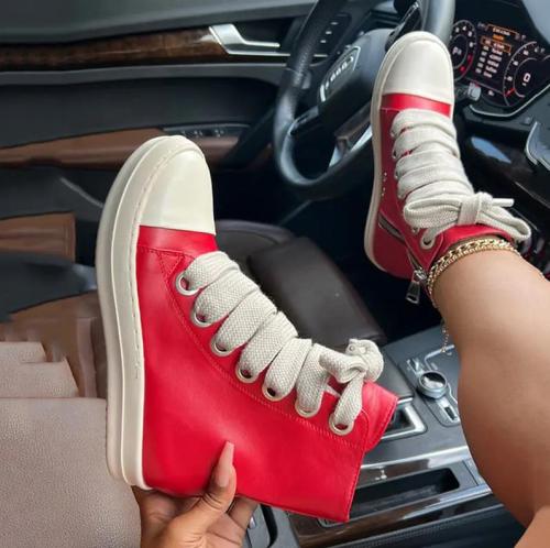 2022 large eyelets flat trainers shoes ladies wide lace winter boots women's high-top ankle designers casual sneakers