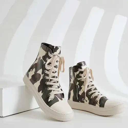 New high-top camouflage flats black short boots luxury trainers casual canvas shoes ankle designers casual sneakers for women