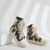 New high-top camouflage flats black short boots luxury trainers casual canvas shoes ankle designers casual sneakers for women