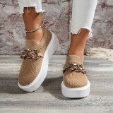 Whole sale lace-up platform white sports shoes for women ladies walking style shoes