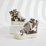 Height Increasing Canvas Shoes Camouflage New Style High Top Luxury Footwear Women Casual Boots Shoes Ladies Flats Shoe