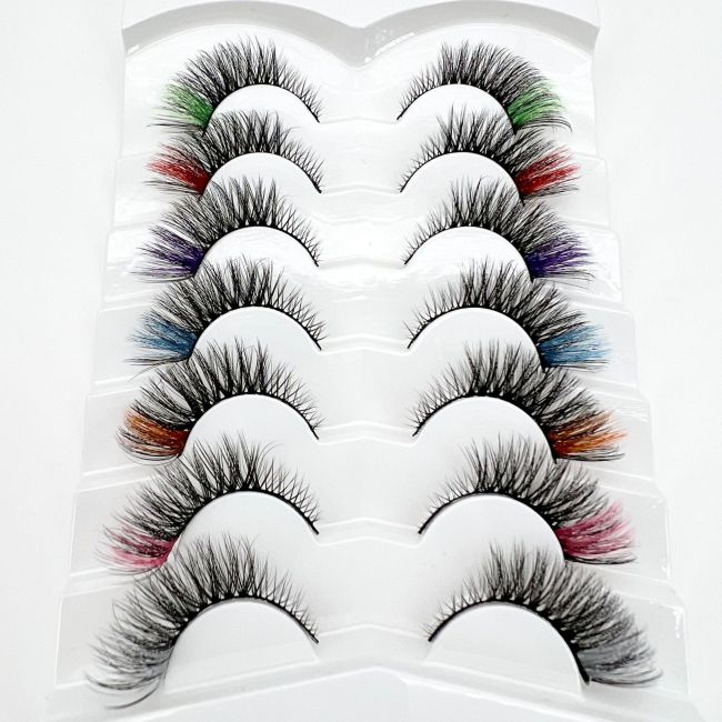 Wholesale popular colored eyelashes from the original factory false eyelashes