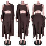 custom women fashion casual cozy cardigan sweater tank top and pants 3 piece leggings outdoor set women clothing clothes outfit