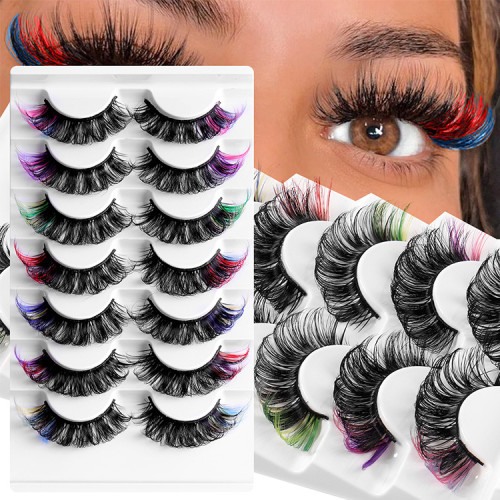 XINYI 8d Faux Mink Eyelashes Wholesale Coloured Full Strip Private Label Eyelashes Extensions
