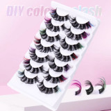 7 pairs lash strips eyelash cluster extensions individual precut D curl russian segmented cluster color diy lash false eyelash