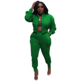 fall ladies women button up zipper jacket and pants jogging set women fall winter 2023 lounge casual wear clothing for women