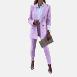 high quality boutique clothing women fall blazer suit and trouser pants two 2 piece set office lady work wear supplies for women