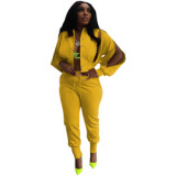fall ladies women button up zipper jacket and pants jogging set women fall winter 2023 lounge casual wear clothing for women