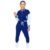 female women knitwear 2 piece casual 2 piece baseball jacket and pants set women fall 2023 lounge wear outfit clothes for women