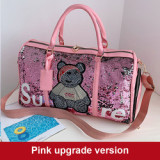2022 Wholesale Customized Red Travel Organizer Bags Ladies Women Glitter Sequin Luggage Bags