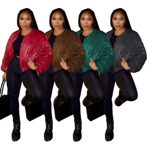 2023 fall winter ladies women's elegant casual thick athletic warm up waterproof winter puffer full zipper jacket for ladies