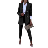 high quality boutique clothing women fall blazer suit and trouser pants two 2 piece set office lady work wear supplies for women
