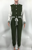 female women knitwear 2 piece casual 2 piece baseball jacket and pants set women fall 2023 lounge wear outfit clothes for women